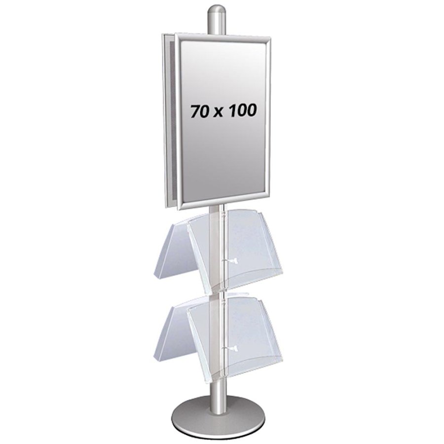 Infost&auml;nder, MultiStand, doppeltseitig, 4 Acrylregale, 2 Klapprahmen, B1 - 70 x 100 cm