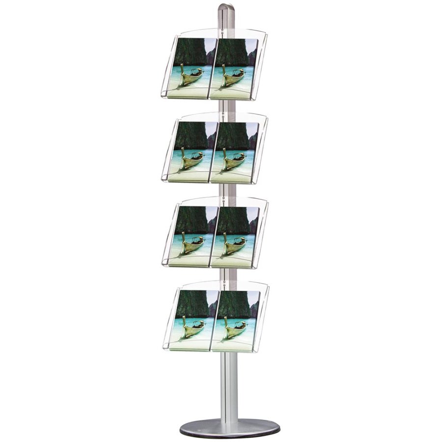 Infost&auml;nder mit Prospekthalter MultiStand, einseitig, 4 x 25 mm Rahmen, 4 Acrylregale