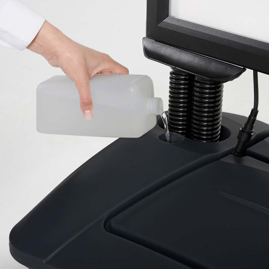 Wind-LED Pro Waterbase Kundenstopper, 44mm Rahmen, A1 - inkl. Batterie. Schwarz