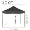 Pavillon/Veranstaltungszelt Lux aus wasserdichtem Polyester, silber/schwarz - 2x2 m #2