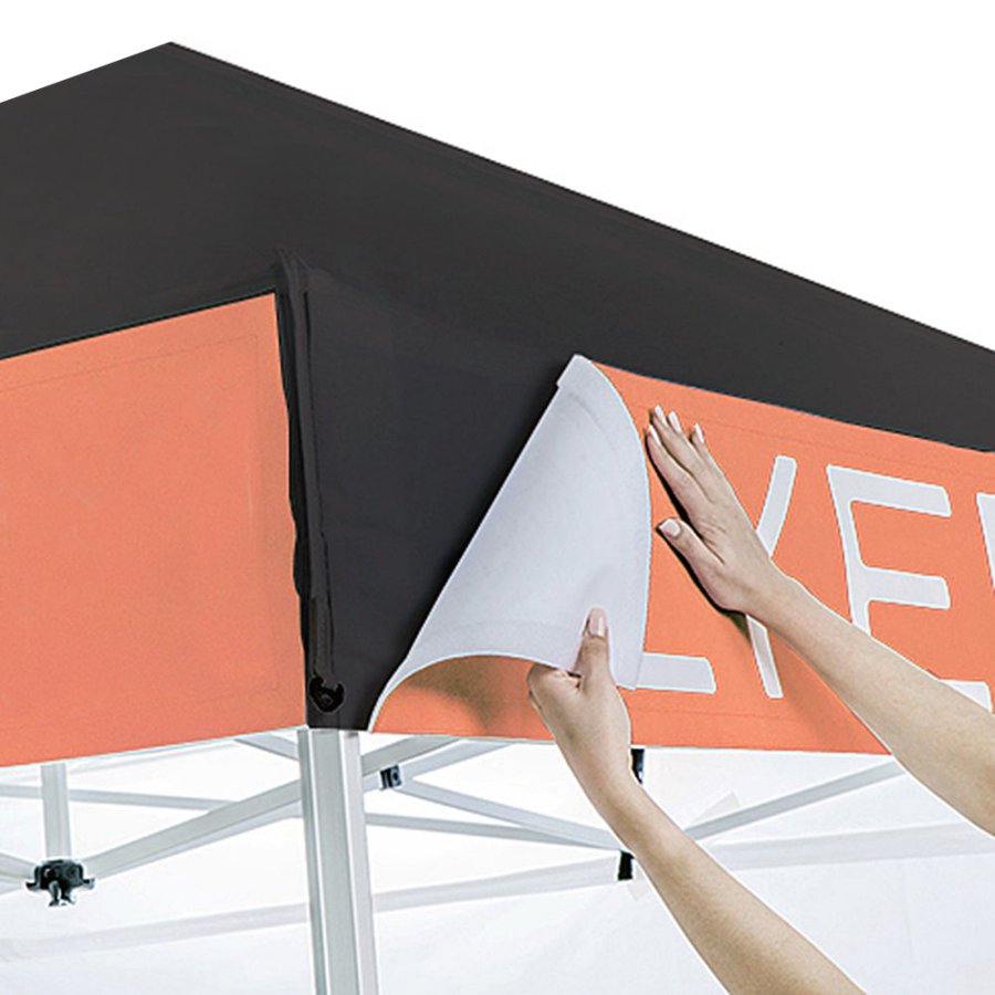 Pavillon/Veranstaltungszelt Lux aus wasserdichtem Polyester, silber/schwarz - 2x2 m