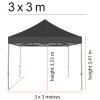 Pavillon/Veranstaltungszelt Lux aus wasserdichtem Polyester, silber/schwarz - 3x3 m #2
