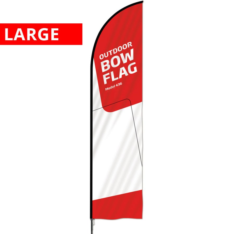 Beachflag, Outdoor-Bow, Large schwarzes Stangensytem