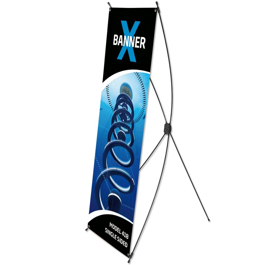 X-Banner 55x150cm ohne Banner und Aufdruck - Schwarz