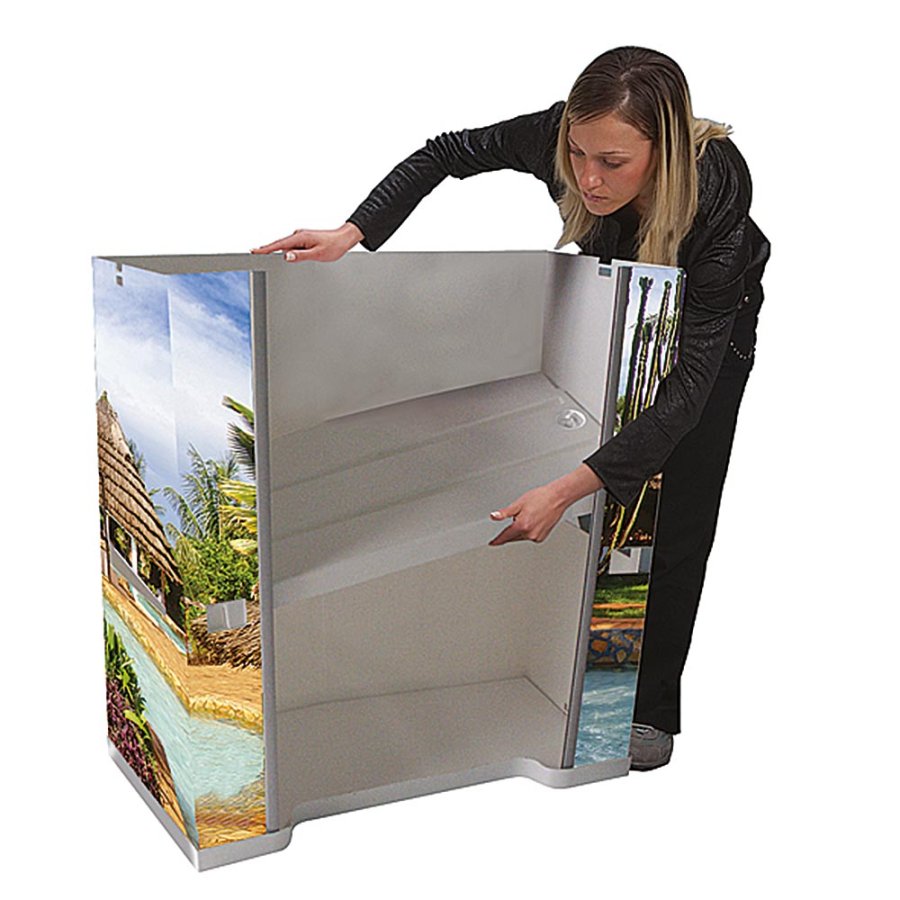 Basic Messe Theke Wei&szlig;, mit Tasche