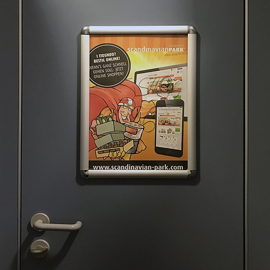 Klapprahmen mit 25mm Aluminium-Rondo-Profil, silber - 50 x 70 cm