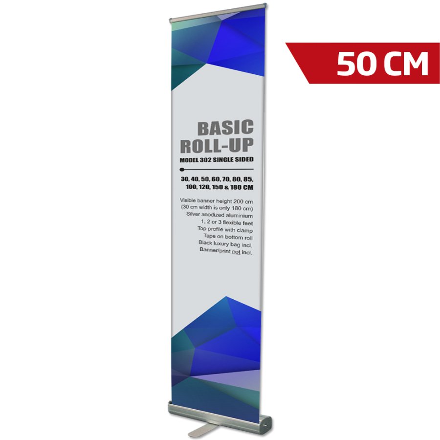 Roll-up Basic, Basic, einseitig, Aluminium, Silber, 50 cm