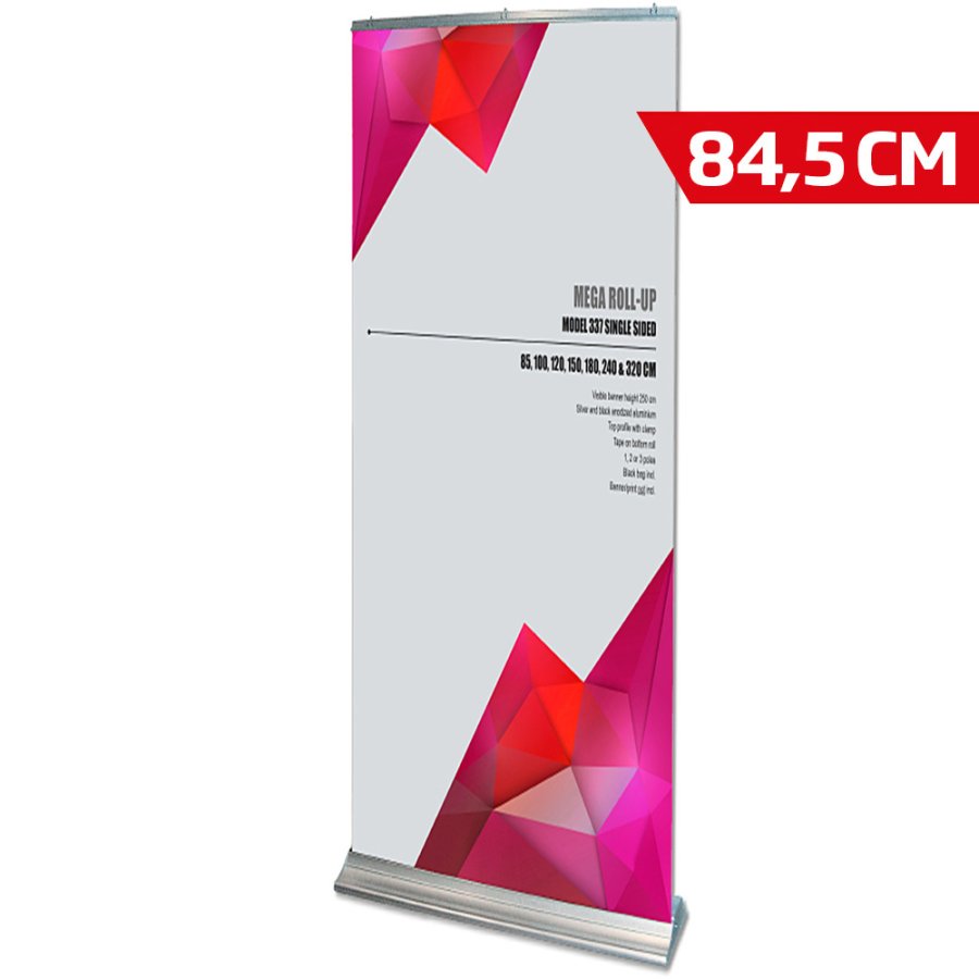 Mega Roll-Up einseitig, Kassette, silber, 84,5 x 250 cm