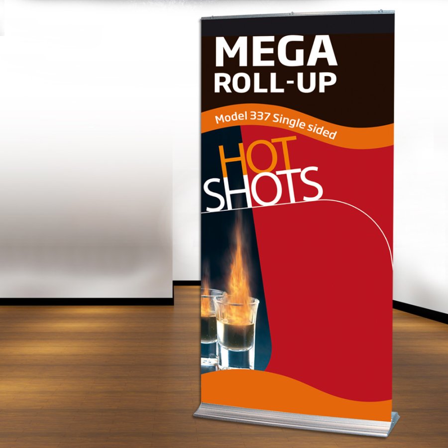 Mega Roll-Up einseitig, Kassette, silber, 84,5 x 250 cm