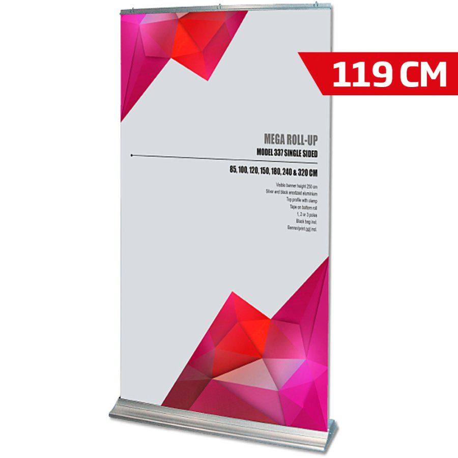 Mega Roll-up einseitig - 120x250 cm - Silber