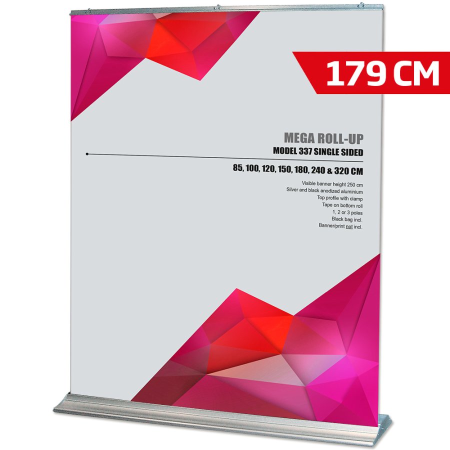 Mega Roll-up einseitig - 180x250 cm - Silber
