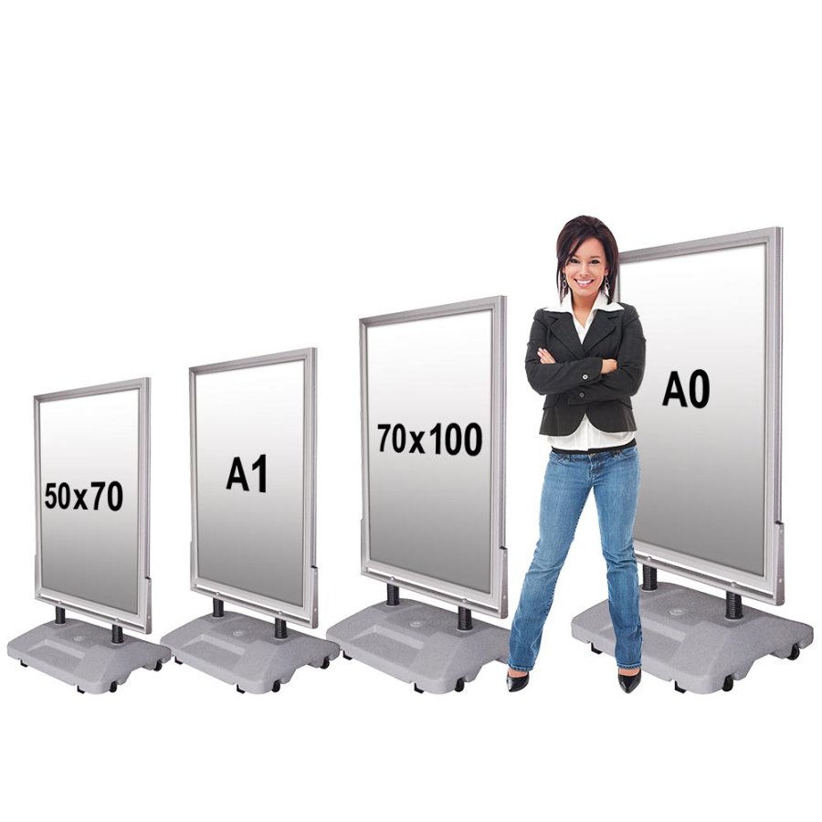 Wind-Sign Waterbase Kundenstopper - A0 - Silber