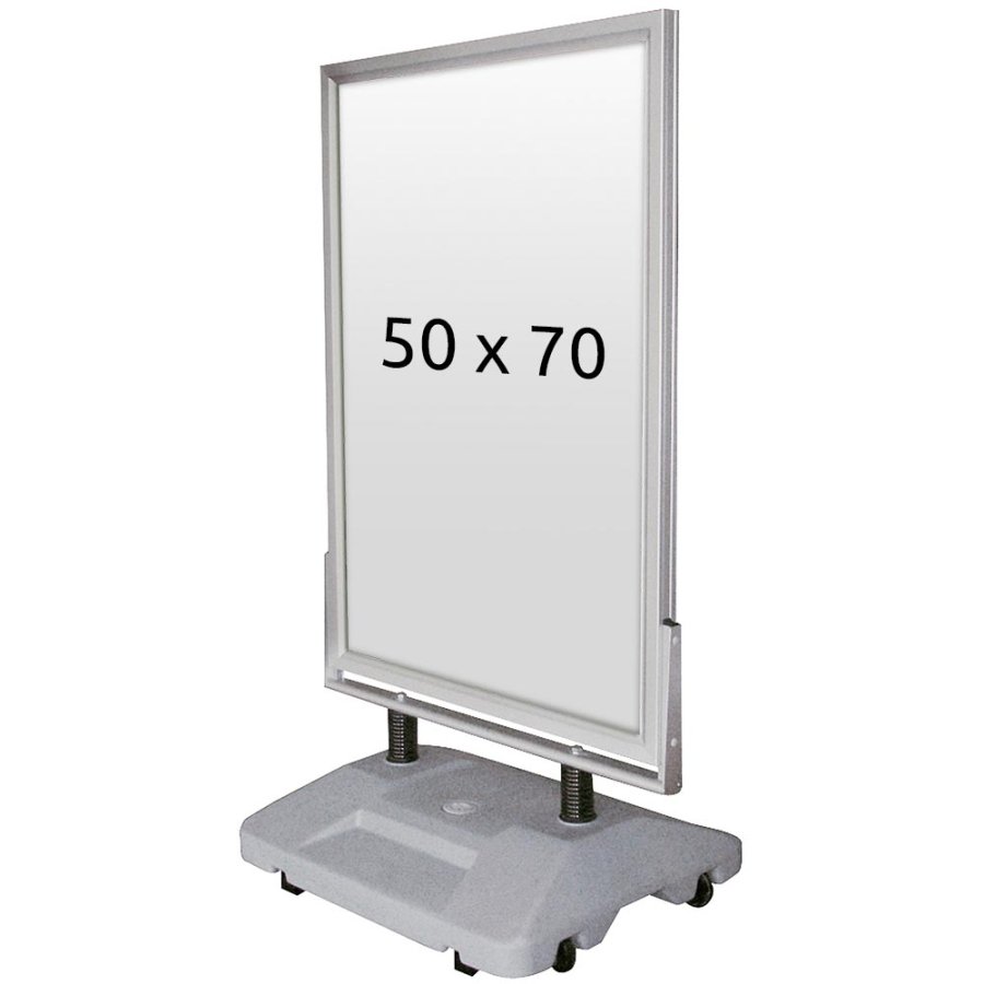 Kundenstopper Wind-Sign Waterbase silber, B2 - 50 x 70 cm
