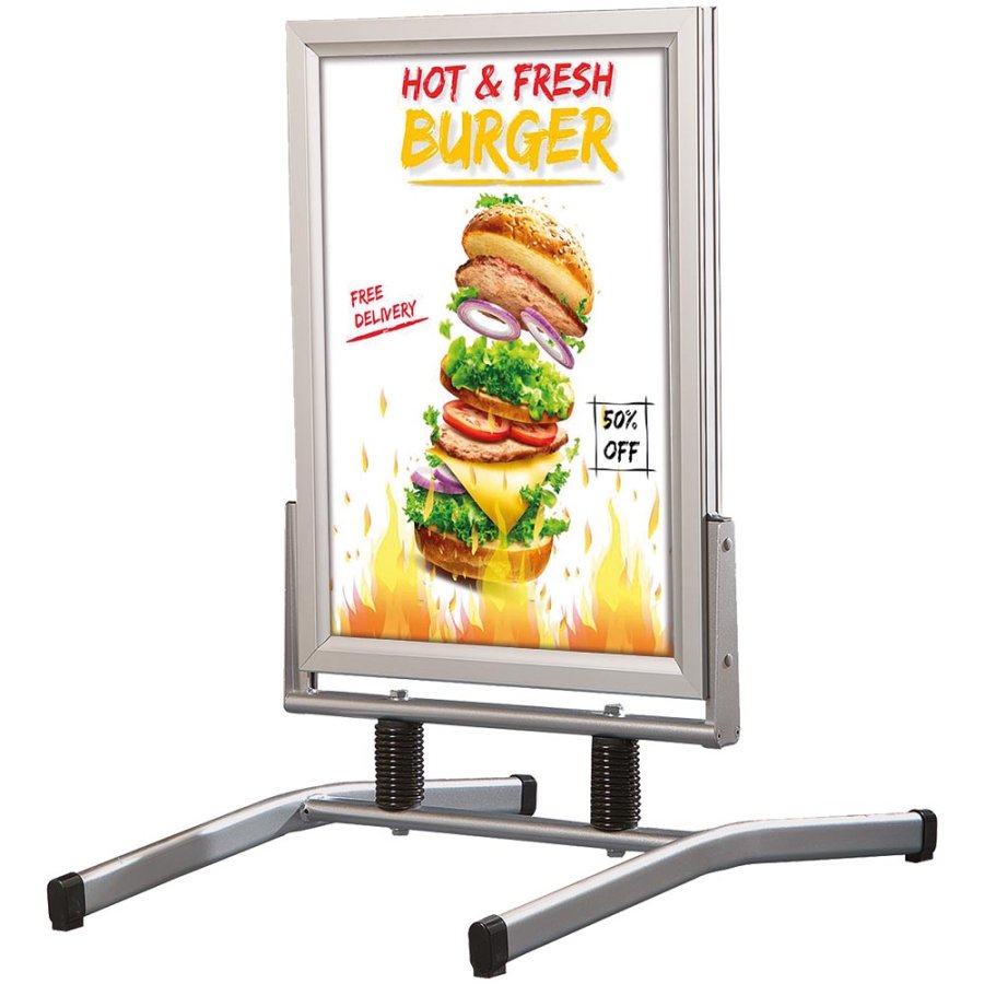 Wind-Line Lux Kundenstopper - 50x70 cm - Silber