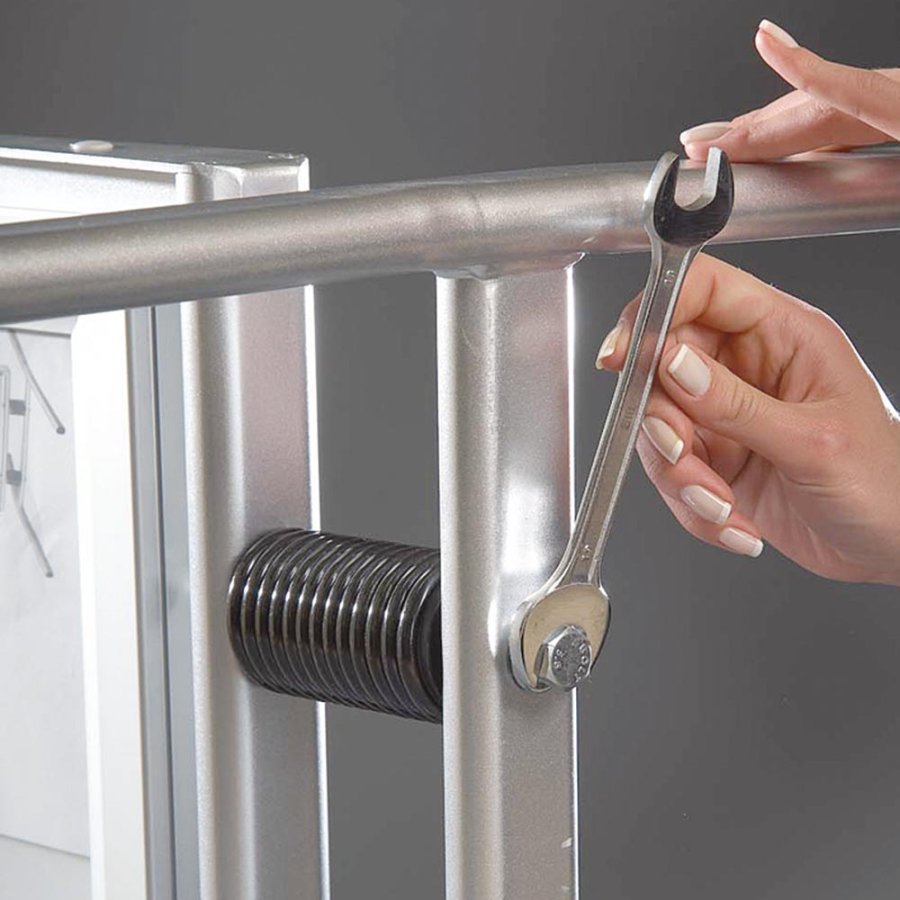 Wind-Line Lux Kundenstopper - 100 x 140 cm - Silber