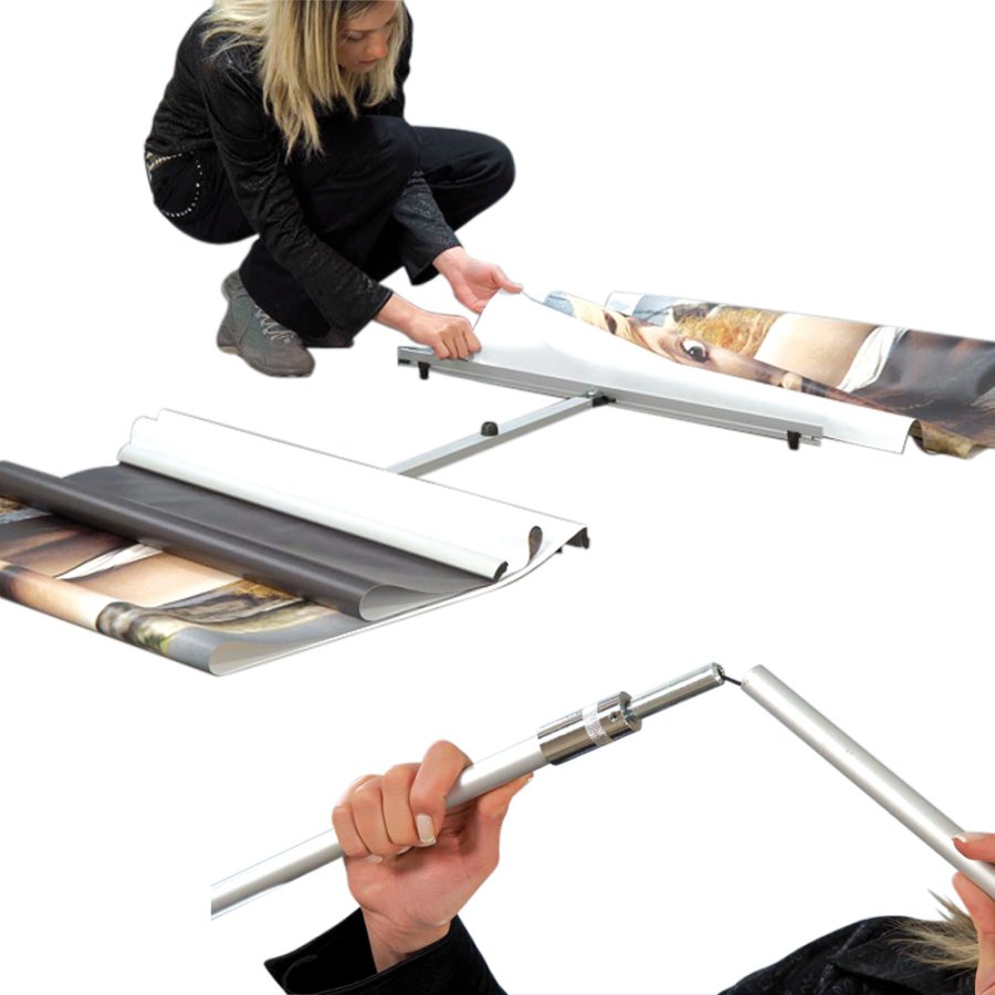 Quick-Banner doppelseitig ohne Banner und Druck - 60 x 200 cm