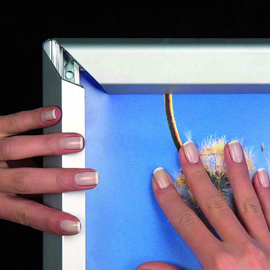 Klapprahmen mit 42mm Aluminium-Sicherheitsrahmenprofil, Silber - A0