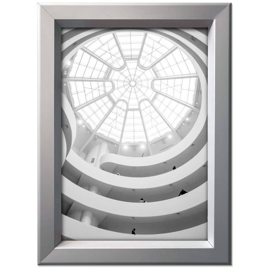 Klapprahmen mit 42mm starkem Aluminium-Sicherheitsrahmenprofil, silber - 70 x 100 cm