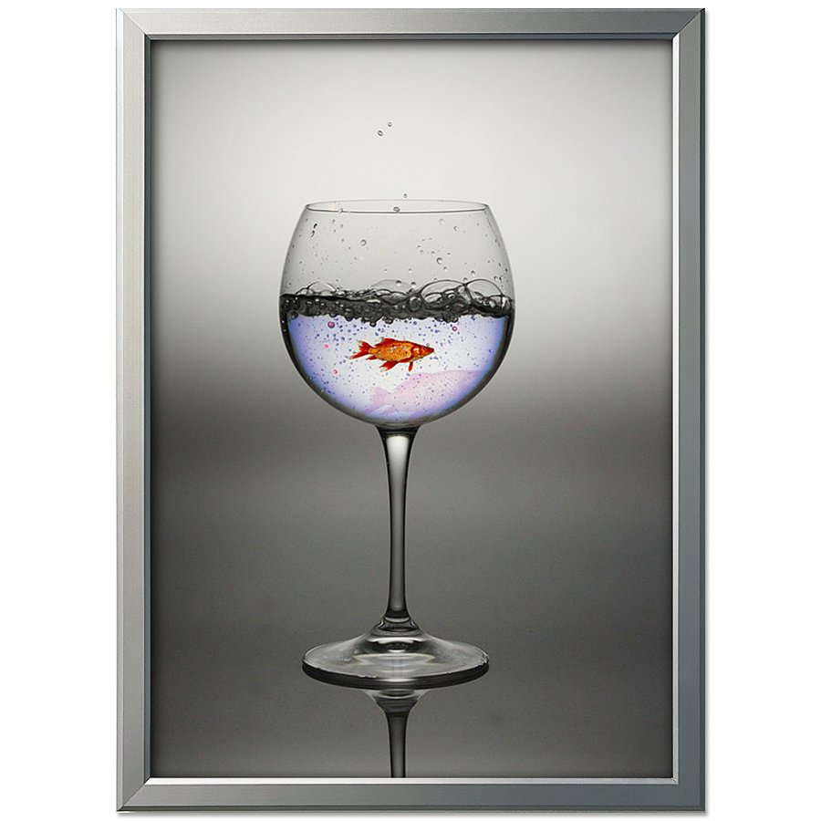 Klapprahmen mit 20mm Aluminium-Flachprofil, silber - 70 x 100 cm