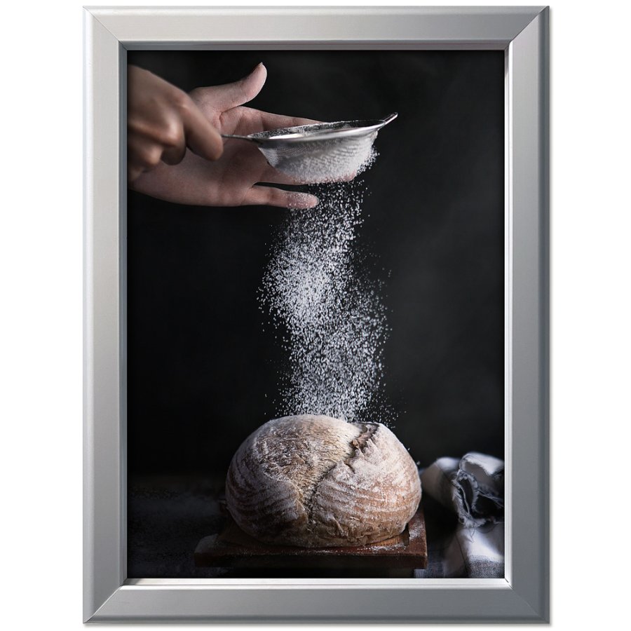 Klapprahmen mit 32mm Aluminium-Flachprofil, silber - A2