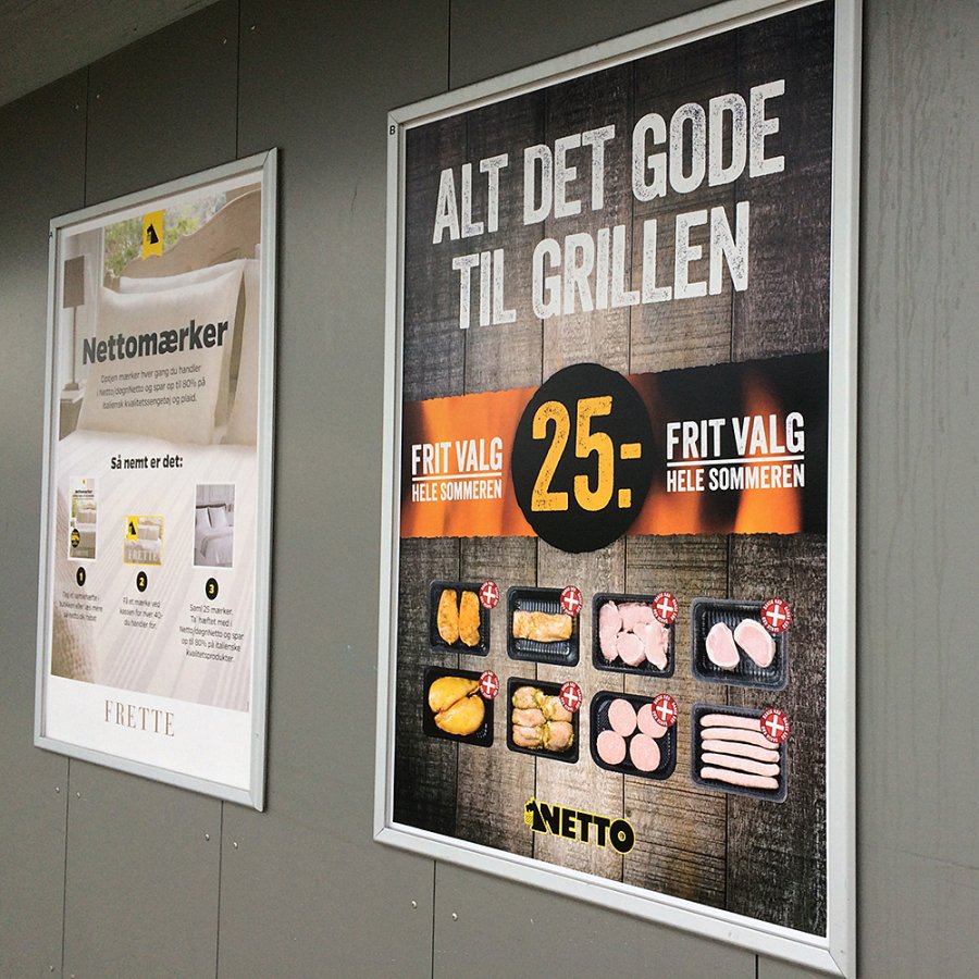 Klapprahmen mit 32mm Aluminium-Flachprofil, silber - 50 x 70 cm