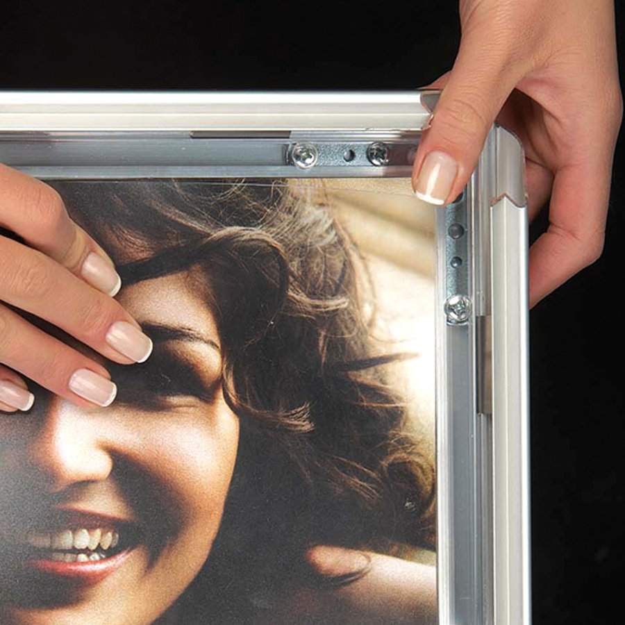 Klapprahmen mit 32mm Aluminium-Flachprofil, silber - 70 x 100 cm