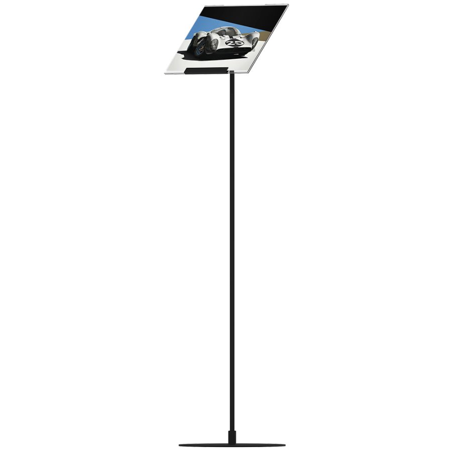 Infost&auml;nder, Design Stand, Acrylhalter, Schwarz, 132 cm gro&szlig;, Horizontal