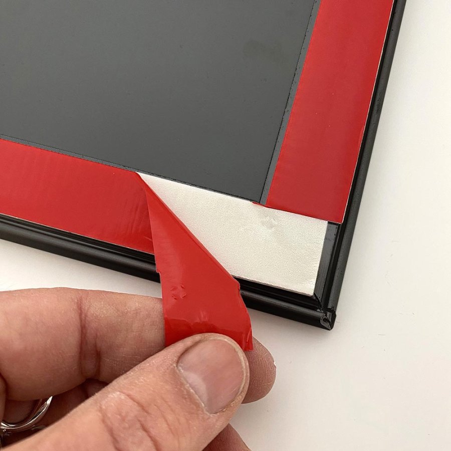 Klapprahmen Fast-Fix (mit r&uuml;ckseitig montiertem Klebeband, Alu/Schwarz RAL 9005, 25mm, A5