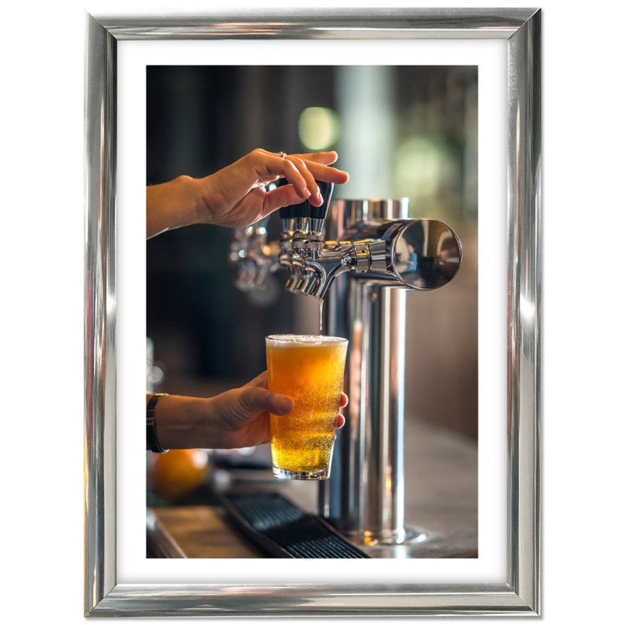 Klapprahmen mit 25mm Aluminiumprofil, Chrom - 50 x 70 cm