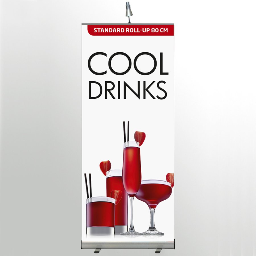 Euro-Roll-up-Kassette, einseitig, 85 x 220 cm - Silber