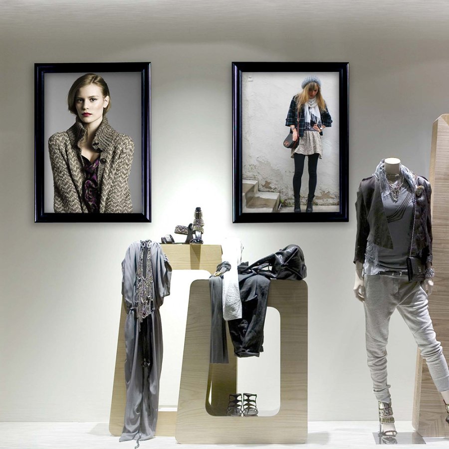 Klapprahmen mit 40mm Antik-Aluminiumprofil, schwarz - A3