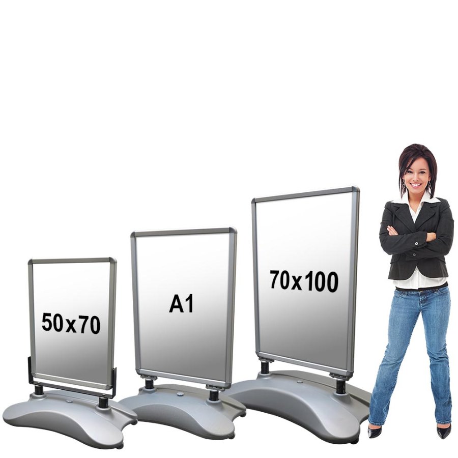 Wind-Sign Waterbase Basic Kundenstopper - 50x70 cm - Silber