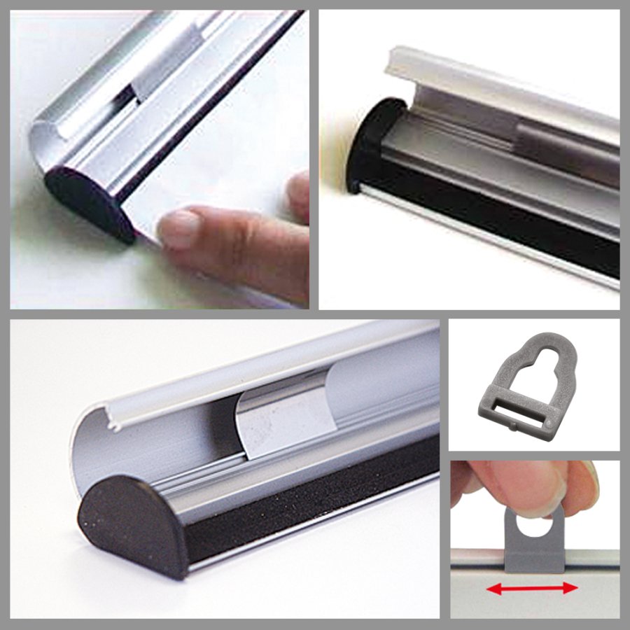 Poster-Line-Set, Posterleiste mit 26mm Aluminium-Posterleisten - 120 cm