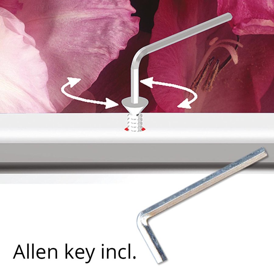 Abschlie&szlig;barer Klapprahmen mit 32mm Aluminiumprofil, silber - 70 x 100 cm