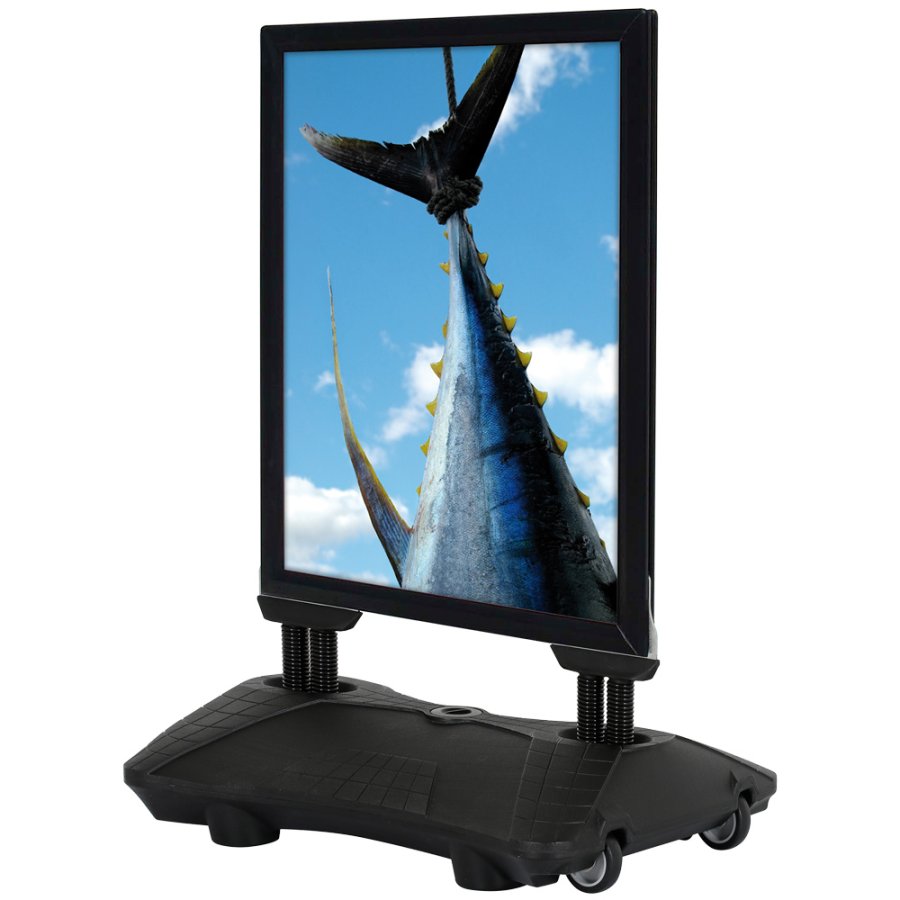 Kundenstopper, Wind-Sign Waterbase Budget, 40 mm Aluminiumprofil, Schwarz, B2 - 50 x 70 cm