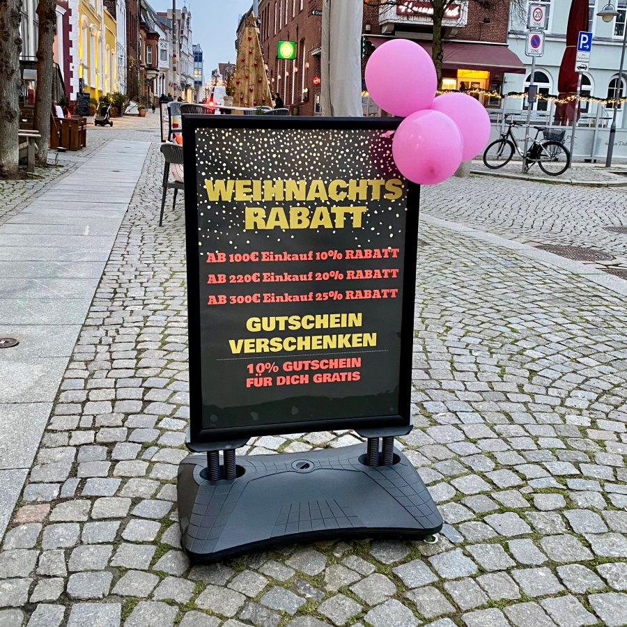 Kundenstopper, Wind-Sign Waterbase Budget, 40 mm Aluminiumprofil, Schwarz, B2 - 50 x 70 cm