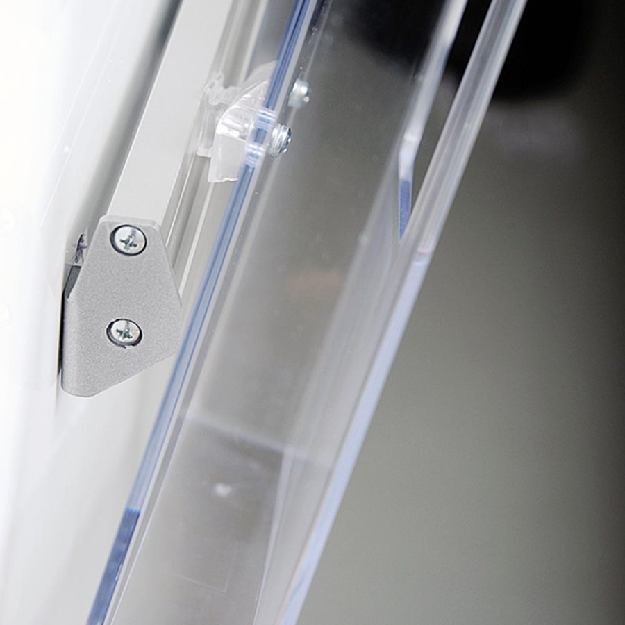 Prospekthalter f&uuml;r die Wand, Aluminiumleiste mit 3 Stk. M65 Acrylhalter