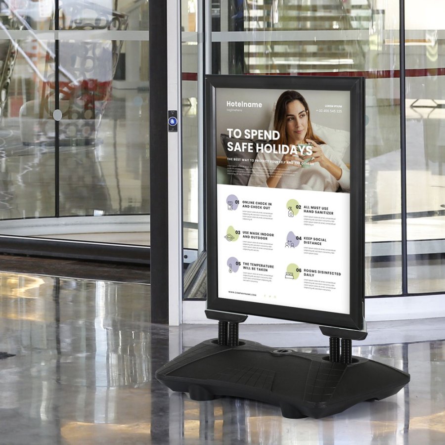 Wind-Sign Waterbase Pro Kundenstopper - schwarz - 50 x 70 cm