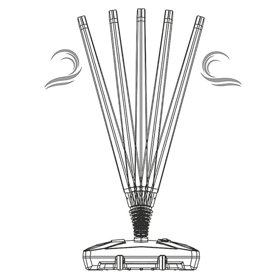 Kunststoffschild mit Fu&szlig; - schwarzer Wassertank - silberne Oberseite