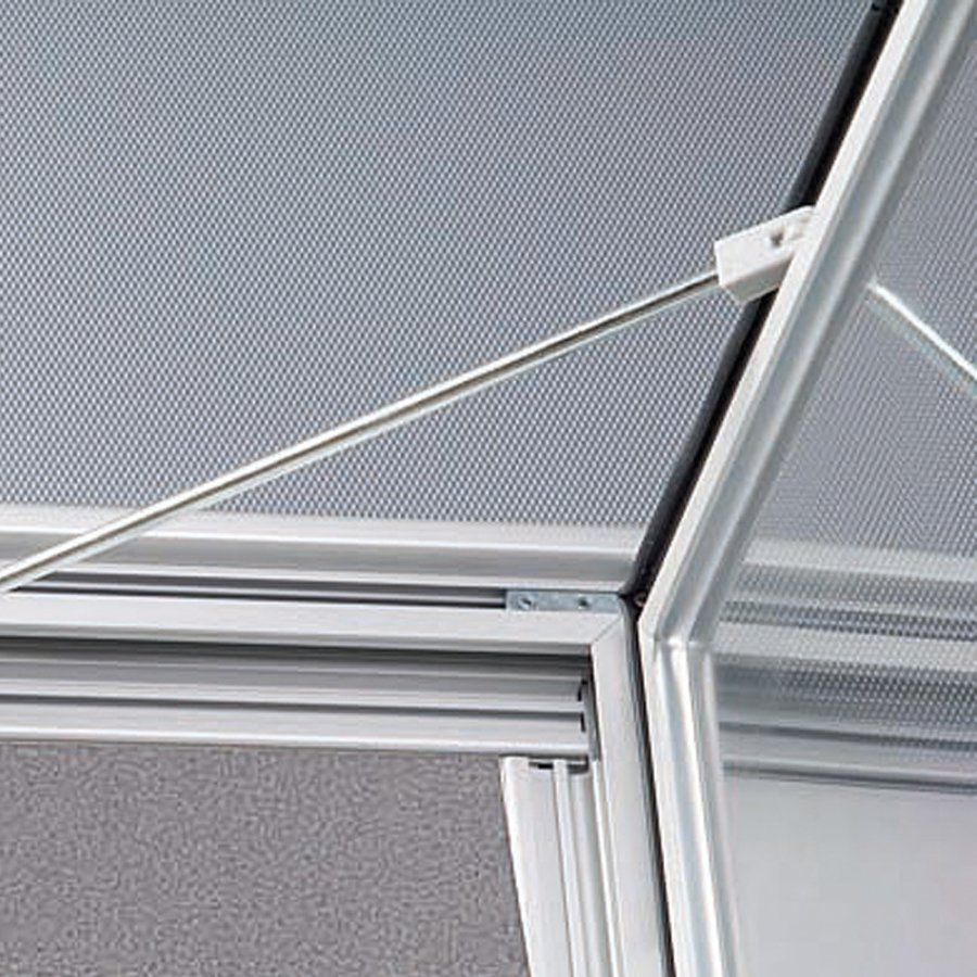 H&auml;ngeschrank/Infobox mit Schloss und Filzr&uuml;ckplatte, silber - 9xA4