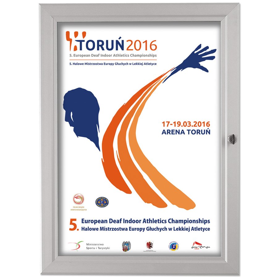 H&auml;ngeschrank mit Schloss und wei&szlig;er PS-R&uuml;ckplatte, silber - A3