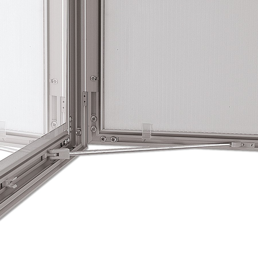 H&auml;ngeschrank mit Schloss und wei&szlig;er PS-R&uuml;ckplatte, silber - A3