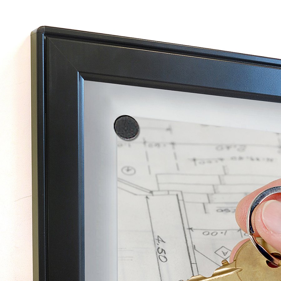 Schwarze Infobox magnetisch mit Schloss - 12xA4 - schwarz