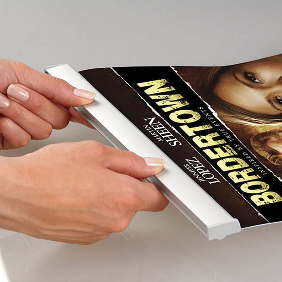 Posterklemmen-Set, Posterleiste mit 25mm Aluminium-Posterleisten - 100 cm (B0)