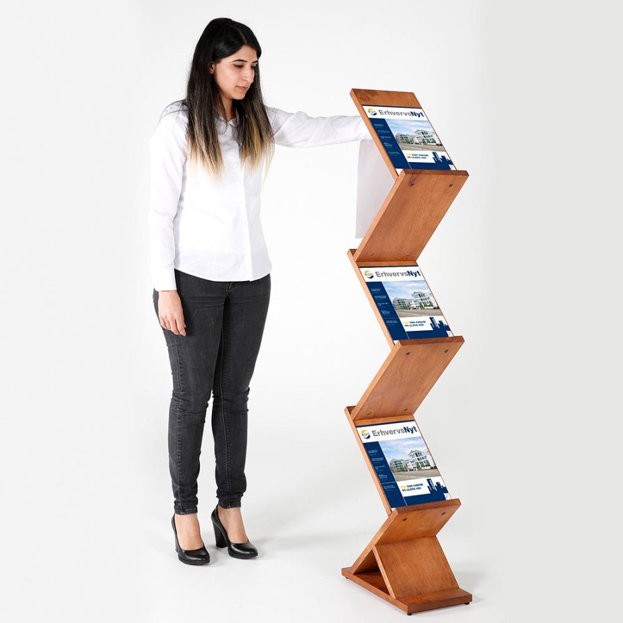 Holzbrosch&uuml;renhalter Zig Zag, 5 x A4