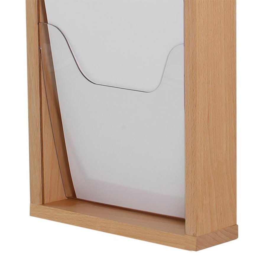 Wandbrosch&uuml;renhalter aus Holz. Naturholz. 5xA4