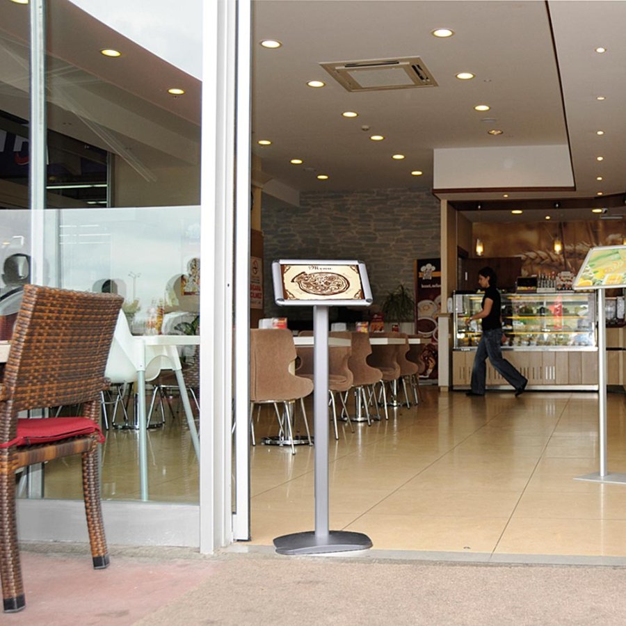 Expo-Infost&auml;nder - A4 - Silber