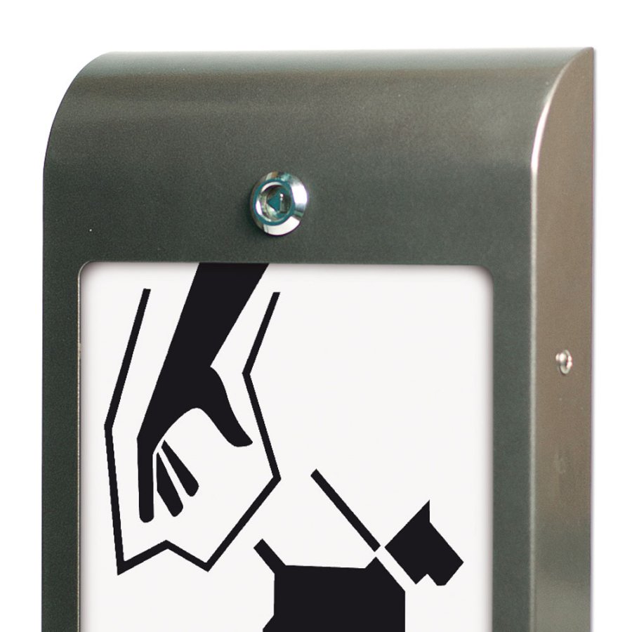 Hundet&uuml;tenspender, grau, mit A4-Infoschild