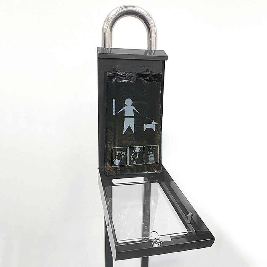 Hundet&uuml;tenspender, grau, mit A4-Infoschild