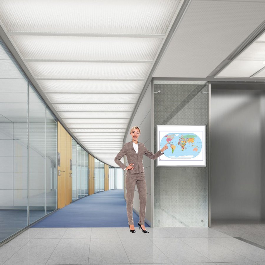 Whiteboard mit Weltkarte - 123 x 103 cm